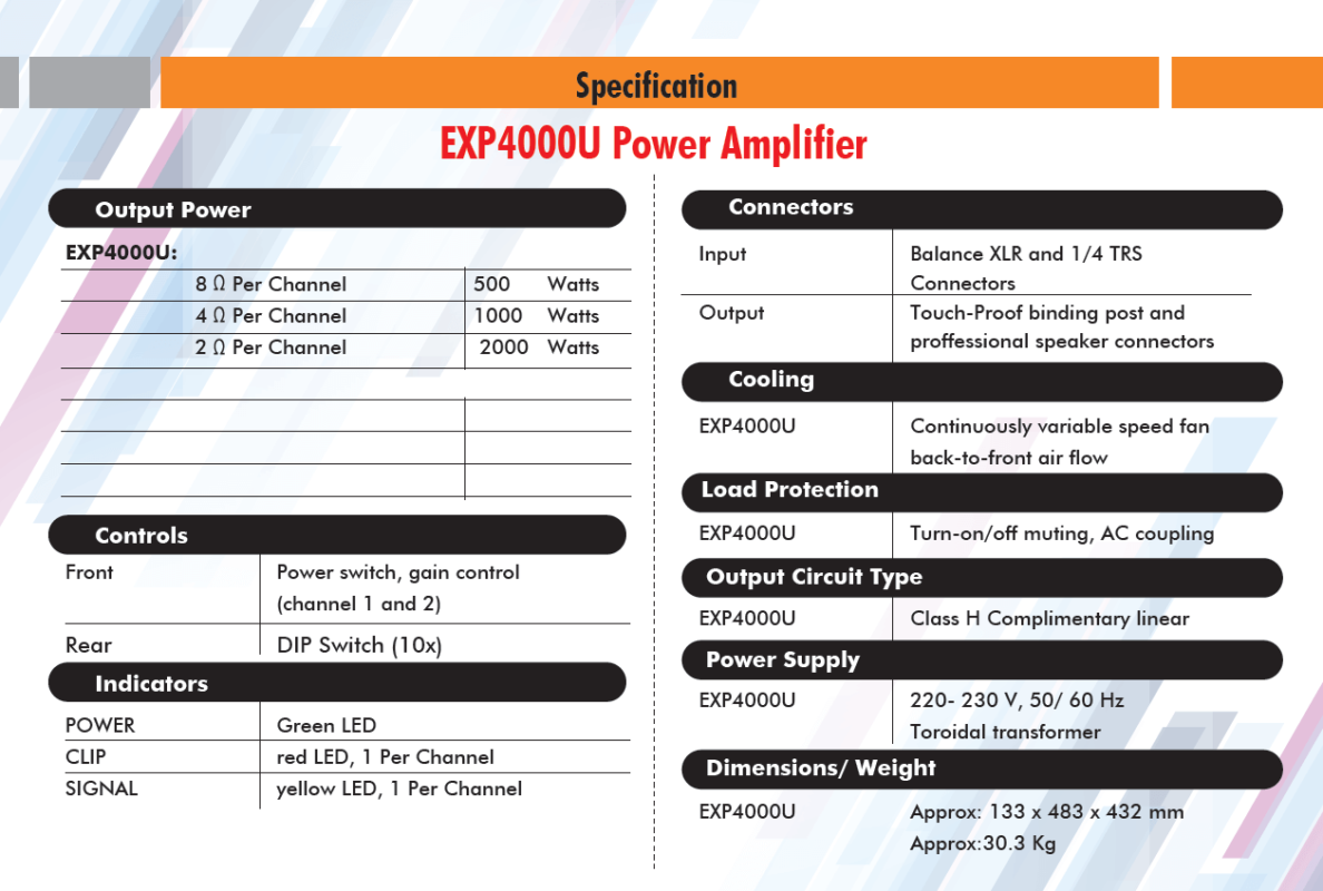 Explorer EXP4000U Power Amplifier