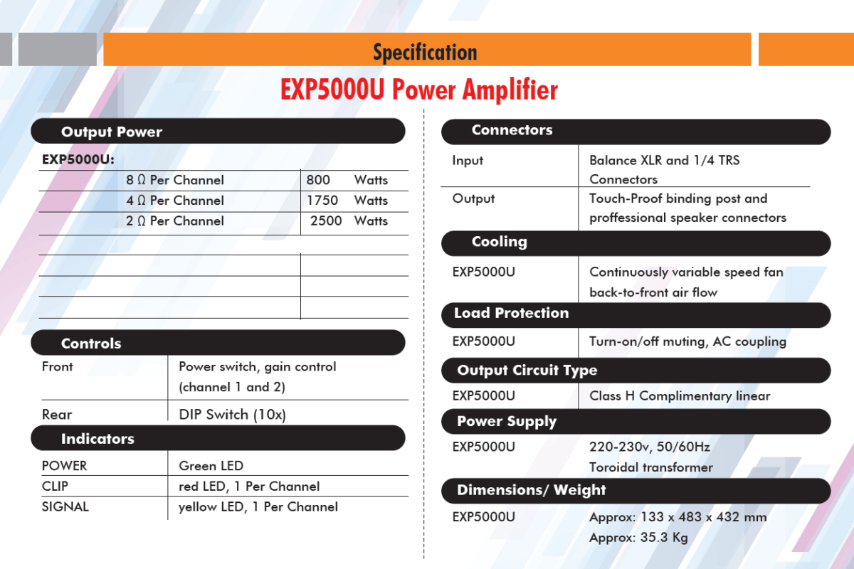 Explorer EXP5000U Power Amplifier