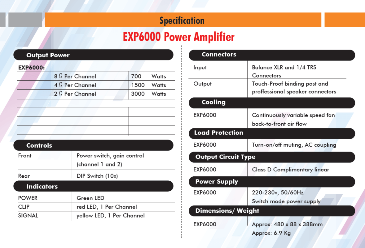 Explorer EXP6000 Power Amplifier