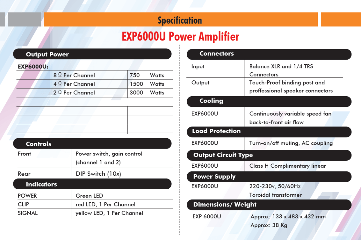 Explorer EXP6000U Power Amplifier